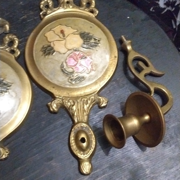 Vintage Brass candle wall holders - Picture 6 of 6